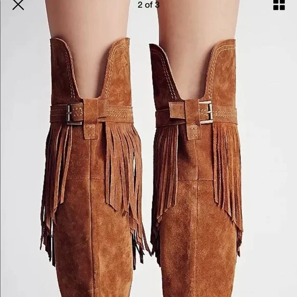 Free People Brown Over the Knee Boots - Picture 5 of 7